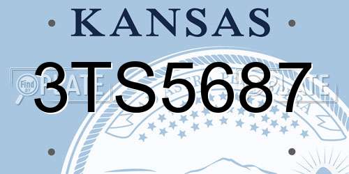 3TS5687 Kansas License Plate