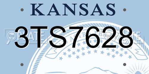 3TS7628 Kansas License Plate