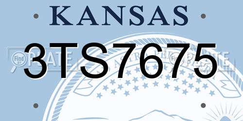 3TS7675 Kansas License Plate