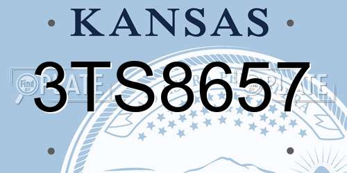 3TS8657 Kansas License Plate