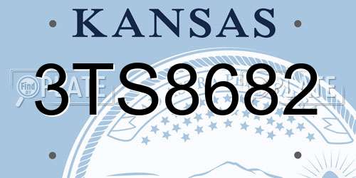 3TS8682 Kansas License Plate