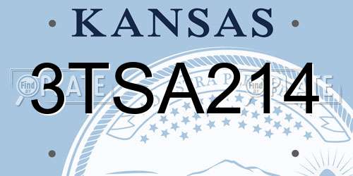 3TSA214 Kansas License Plate