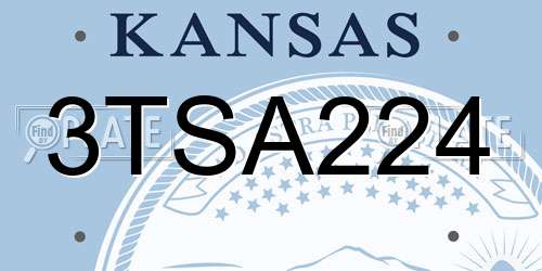 3TSA224 Kansas License Plate