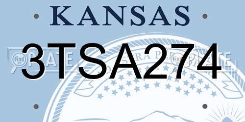 3TSA274 Kansas License Plate