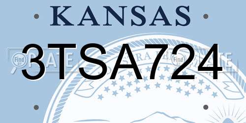 3TSA724 Kansas License Plate