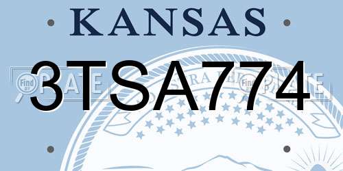 3TSA774 Kansas License Plate