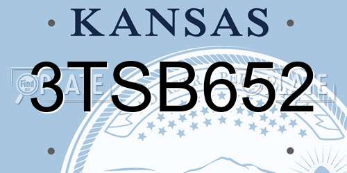 3TSB652 Kansas License Plate