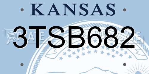 3TSB682 Kansas License Plate