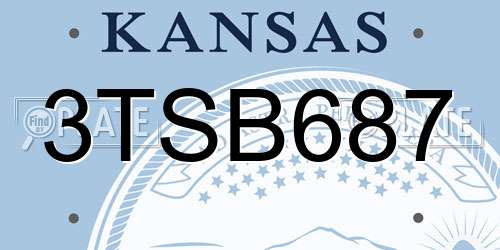 3TSB687 Kansas License Plate