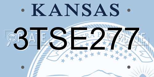 3TSE277 Kansas License Plate