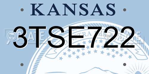 3TSE722 Kansas License Plate