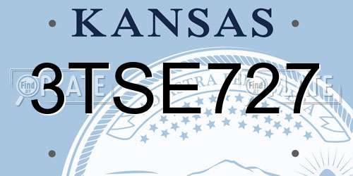 3TSE727 Kansas License Plate