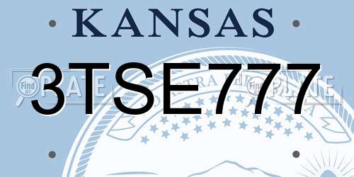 3TSE777 Kansas License Plate