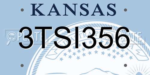3TSI356 Kansas License Plate