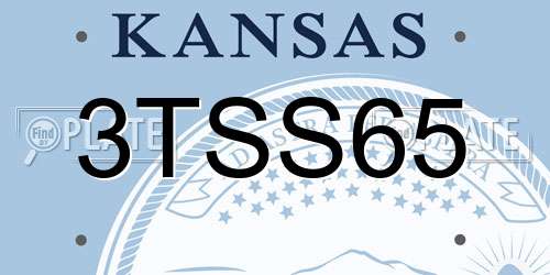 3TSS65 Kansas License Plate