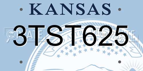 3TST625 Kansas License Plate