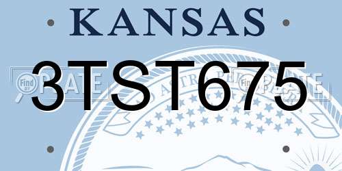3TST675 Kansas License Plate