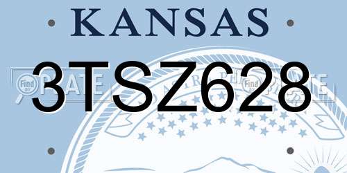 3TSZ628 Kansas License Plate