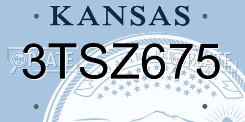 3TSZ675 Kansas License Plate