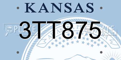 3TT875 Kansas License Plate