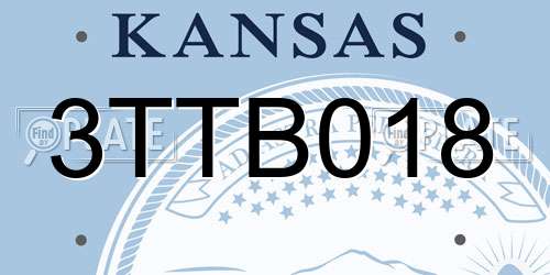 3TTB018 Kansas License Plate