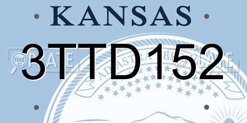 3TTD152 Kansas License Plate