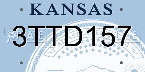 3TTD157 Kansas License Plate