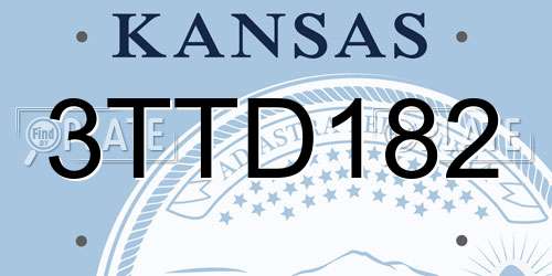 3TTD182 Kansas License Plate