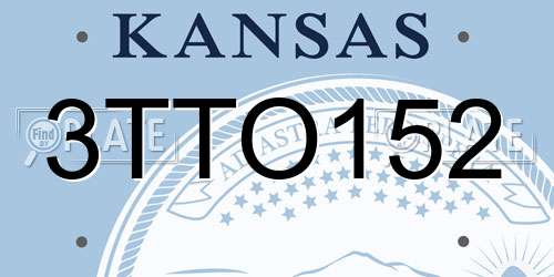 3TTO152 Kansas License Plate