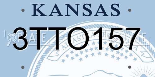3TTO157 Kansas License Plate