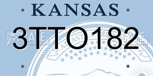 3TTO182 Kansas License Plate