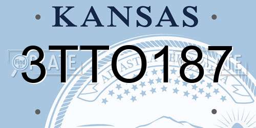 3TTO187 Kansas License Plate