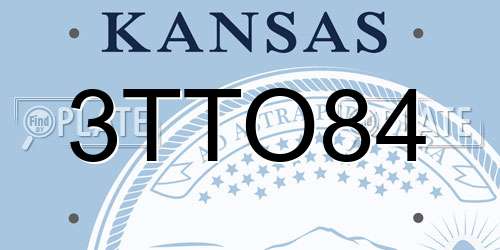 3TTO84 Kansas License Plate