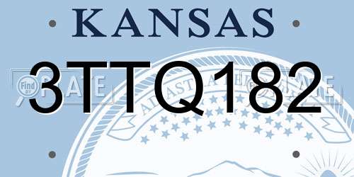 3TTQ182 Kansas License Plate