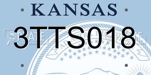 3TTS018 Kansas License Plate