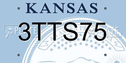 3TTS75 Kansas License Plate