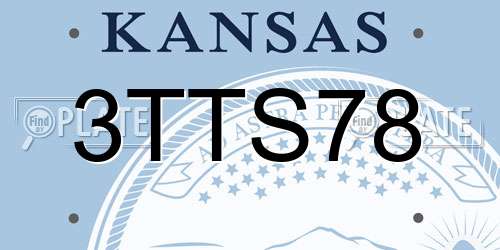 3TTS78 Kansas License Plate