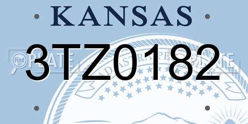 3TZ0182 Kansas License Plate
