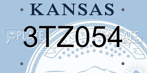 3TZ054 Kansas License Plate