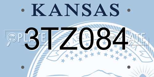 3TZ084 Kansas License Plate