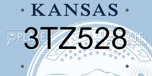 3TZ528 Kansas License Plate