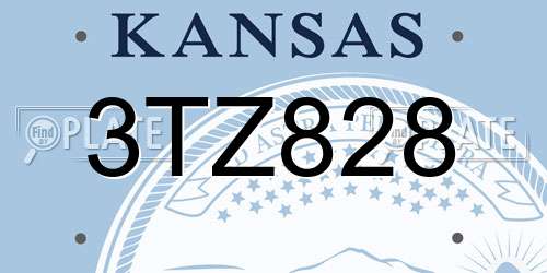 3TZ828 Kansas License Plate