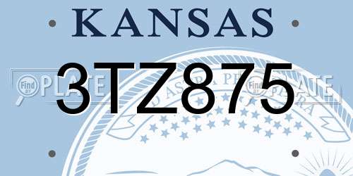 3TZ875 Kansas License Plate