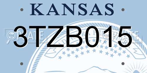 3TZB015 Kansas License Plate