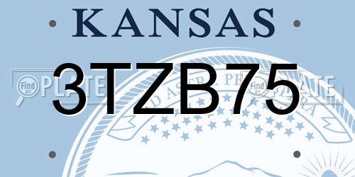 3TZB75 Kansas License Plate