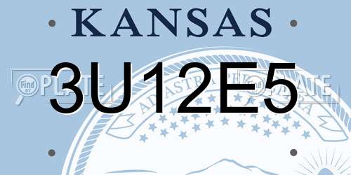 3U12E5 Kansas License Plate