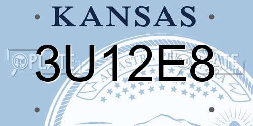3U12E8 Kansas License Plate