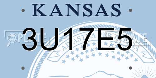 3U17E5 Kansas License Plate