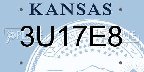 3U17E8 Kansas License Plate