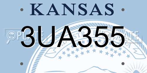 3UA355 Kansas License Plate